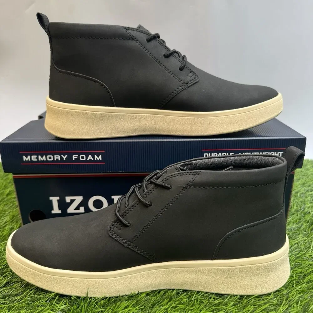 IZOD Palmer Men's Size 8 Lace-up Chukka Boots, Black New in Box